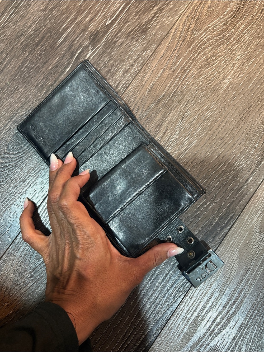 Vintage Dior Black Monogram Canvas Snap Wallet - Picture 3 of 4